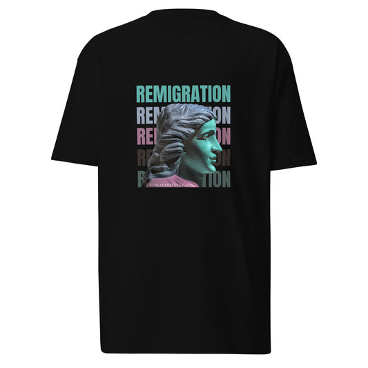 REMIGRATION black heavyweight t-shirt - European heritage statement clothing by European People